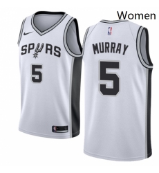 Womens Nike San Antonio Spurs 5 Dejounte Murray Authentic White Home NBA Jersey Association Edition