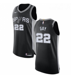 Youth Nike San Antonio Spurs 22 Rudy Gay Authentic Black Road NBA Jersey Icon Edition 