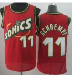 Seattle SuperSonics 11 Detlef Schrempf Red Throwback Revolution 30 NBA Basketball Jerseys