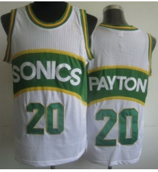 Seattle SuperSonics 20 Gary Payton White Hardwood Classics Revolution 30 NBA Jerseys