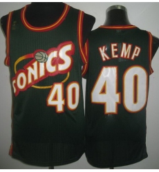 Seattle SuperSonics 40 Shawn Kemp Green Throwback Revolution 30 NBA Jerseys