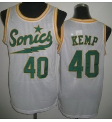 Seattle SuperSonics 40 Shawn Kemp White Throwback Revolution 30 NBA Basketball Jerseys