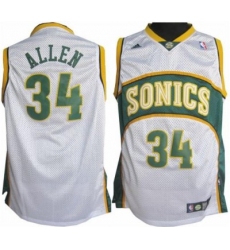 Seattle Supersonics 34 Ray Allen Soul Swingman Home White Jersey