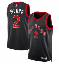 Men Toronto Raptors 2 Jonathan Mogbo Black 2024 Draft Statement Edition Stitched Basketball Jersey