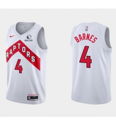 Men Toronto Raptors 4 Scottie Barnes White Association Edition Stitched Basketball Jersey