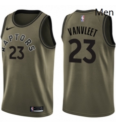 Mens Nike Toronto Raptors 23 Fred VanVleet Swingman Green Salute to Service NBA Jersey 