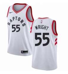 Mens Nike Toronto Raptors 55 Delon Wright Authentic White NBA Jersey Association Edition