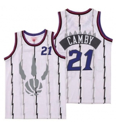 Raptors 21 Marcus Camby White Gray Logo Retro Jersey