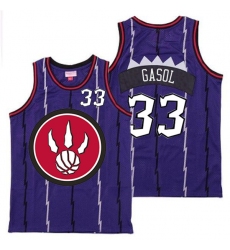 Raptors 33 Marc Gasol Purple Red Big Logo Retro Jersey 4