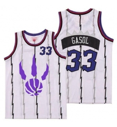 Raptors 33 Marc Gasol White Logo Retro Jersey 5