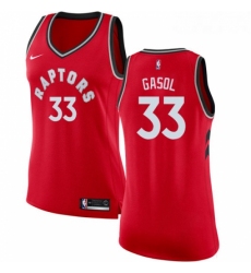 Womens Nike Toronto Raptors 33 Marc Gasol Red NBA Swingman Icon Edition Jersey 