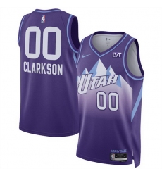 Men Utah Jazz 00 Jordan Clarkson Purple 2024 25 City Edition Stitched Basketball Jersey