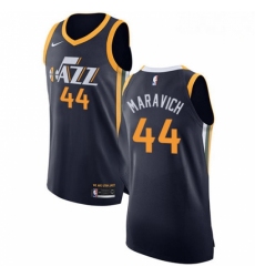 Mens Nike Utah Jazz 44 Pete Maravich Authentic Navy Blue Road NBA Jersey Icon Edition