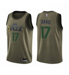 Mens Utah Jazz 17 Ed Davis Swingman Green Salute to Service Basketball Jersey 