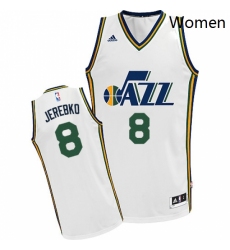 Womens Adidas Utah Jazz 8 Jonas Jerebko Swingman White Home NBA Jersey 