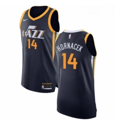 Womens Nike Utah Jazz 14 Jeff Hornacek Authentic Navy Blue Road NBA Jersey Icon Edition