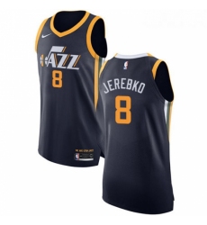 Womens Nike Utah Jazz 8 Jonas Jerebko Authentic Navy Blue Road NBA Jersey Icon Edition 