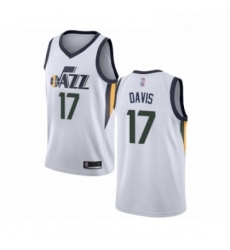 Womens Utah Jazz 17 Ed Davis Swingman White Basketball Jersey Association Edition 