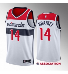 Men Washington Wizards 14 Landry Shamet White Association Edition Stitched Jersey