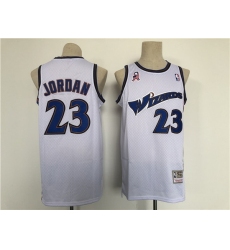 Men Washington Wizards 23 Michael Jordan White Throwback Stitched Jersey