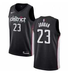 Mens Nike Washington Wizards 23 Michael Jordan Swingman Black NBA Jersey City Edition