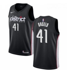 Youth Nike Washington Wizards 41 Wes Unseld Swingman Black NBA Jersey City Edition