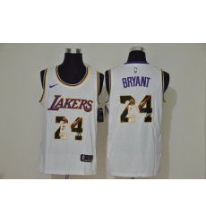 Lakers 24 Kobe Bryant White Fashion Swingman Jersey