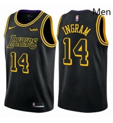 Mens Nike Los Angeles Lakers 14 Brandon Ingram Authentic Black City Edition NBA Jersey