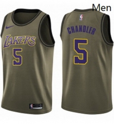 Mens Nike Los Angeles Lakers 5 Tyson Chandler Swingman Green Salute to Service NBA Jersey 