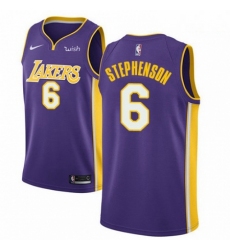 Mens Nike Los Angeles Lakers 6 Lance Stephenson Swingman Purple NBA Jersey Statement Edition 