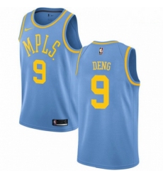 Mens Nike Los Angeles Lakers 9 Luol Deng Swingman Blue Hardwood Classics NBA Jersey 