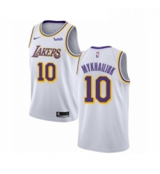 Womens Los Angeles Lakers 10 Sviatoslav Mykhailiuk Authentic White Basketball Jersey Association Edition 