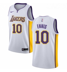 Womens Nike Los Angeles Lakers 10 Tyler Ennis Authentic White NBA Jersey Association Edition