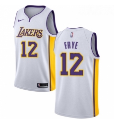 Womens Nike Los Angeles Lakers 12 Channing Frye Authentic White NBA Jersey Association Edition 