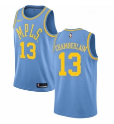 Womens Nike Los Angeles Lakers 13 Wilt Chamberlain Authentic Blue Hardwood Classics NBA Jersey