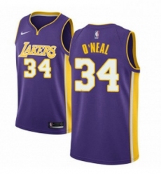 Womens Nike Los Angeles Lakers 34 Shaquille ONeal Swingman Purple NBA Jersey Statement Edition