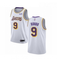 Youth Los Angeles Lakers 9 Rajon Rondo Swingman White Basketball Jersey Association Edition 