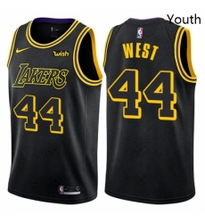 Youth Nike Los Angeles Lakers 44 Jerry West Swingman Black NBA Jersey City Edition