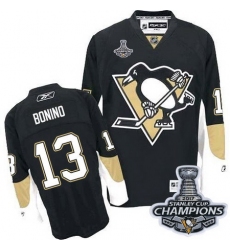 Penguins #13 Nick Bonino Black Home 2017 Stanley Cup Finals Champions Stitched NHL Jersey