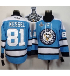 Penguins #81 Phil Kessel Light Blue Alternate 2017 Stanley Cup Finals Champions Stitched NHL Jersey