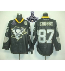 Penguins #87 Sidney Crosby Black Ice 2017 Stanley Cup Finals Champions Stitched NHL Jersey