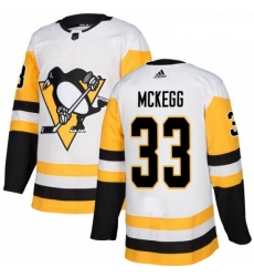 Youth Adidas Pittsburgh Penguins 33 Greg McKegg Authentic White Away NHL Jersey 