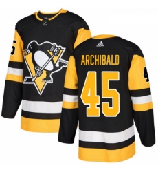 Youth Adidas Pittsburgh Penguins 45 Josh Archibald Authentic Black Home NHL Jersey 