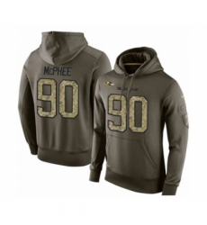 Football Mens Baltimore Ravens 90 Pernell McPhee Green Salute To Service Pullover Hoodie