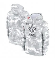 Men New Orleans Saints 2024 Arctic Camo Salute To Service Club Fleece Pullover Stitched Hoodie