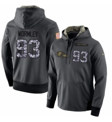 NFL Mens Nike Baltimore Ravens 93 Chris Wormley Stitched Black Anthracite Salute to Service Player Performance Hoodie