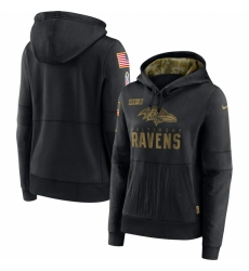 Women Baltimore Ravens Nike 2020 Salute to Service Performance Pullover Hoodie Black