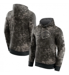 Men Buffalo Bills Black Gray Blackout Tonal Pullover Hoodie