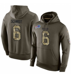 NFL Nike Buffalo Bills 6 Colton Schmidt Green Salute To Service Mens Pullover Hoodie