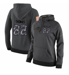 NFL Womens Nike Buffalo Bills 82 Logan Thomas Stitched Black Anthracite Salute to Service Player Performance Hoodie